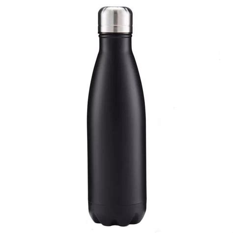 Schwarz Isolierte Wasserflasche Aus Edelstahl, 350 Ml 